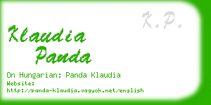 klaudia panda business card